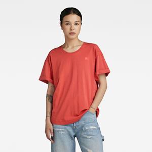 G-Star RAW Rolled Up Sleeve Boyfriend Top - Rood - Dames