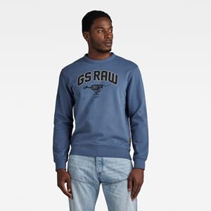 G-Star RAW Skeleton Dog Graphic Sweater - Midden blauw - Heren