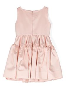Elisabetta Franchi La Mia Bambina Gelaagde mini-jurk met logoplakkaat - Roze