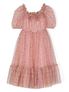 Philosophy Di Lorenzo Serafini Kids floral-print tulle dress - Roze