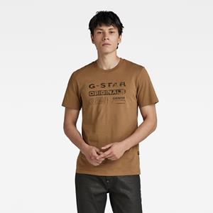 G-Star RAW Distressed Originals Slim T-Shirt - Bruin - Heren