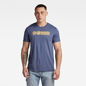 G-Star RAW Distressed Logo T-Shirt - Midden blauw - Heren
