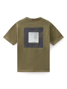 Woolrich Kids Katoenen T-shirt met logoprint - Groen