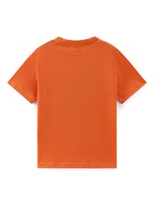 Woolrich Kids Katoenen T-shirt met logoprint - Oranje