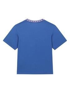 Dolce & Gabbana Kids Katoenen T-shirt met logoprint - Blauw