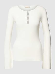 Liu Jo White Shirt met lange mouwen in riblook