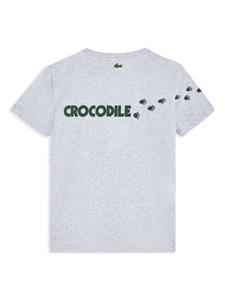 Lacoste crocodile-print organic cotton T-shirt - Grijs