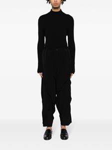 Yohji Yamamoto pleated drop-crotch trousers - Zwart