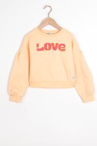 Sissy-Boy Pastel Oranje Sweater Met Badstof Print