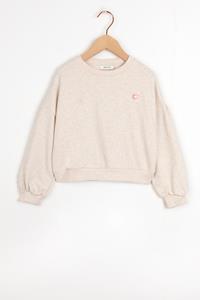 Sissy-Boy Beige Sweater Met Smiley Patch