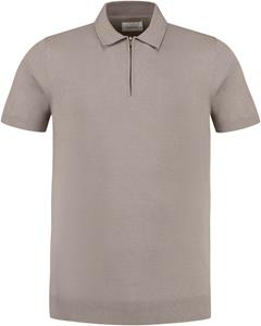 Pure Path Regular fit polo ss knitwear taupe