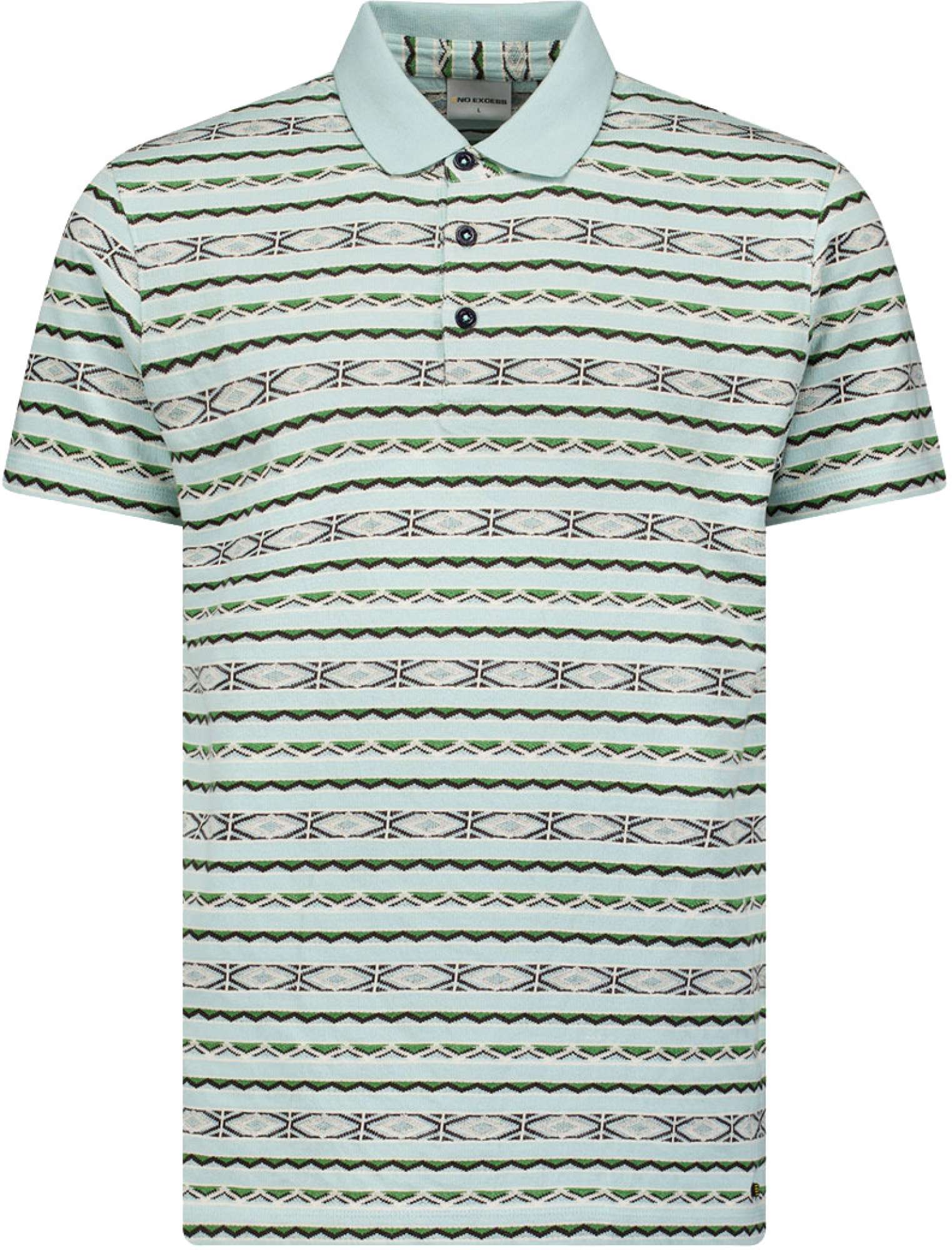 No Excess Polo korte mouw jacquard mint multicolour