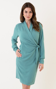 The Musthaves Wrap Dress Button Vegas Mint
