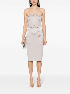 Elisabetta Franchi strapless panelled midi dress - Grijs