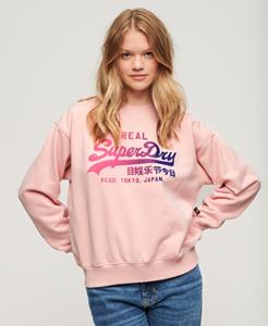 Superdry Vrouwen Tonal Vintage Logo Sweatshirt met Grafische Print Roze