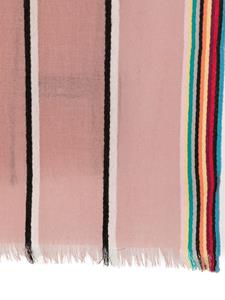 Paul Smith striped wool-cashmere scarf - Roze
