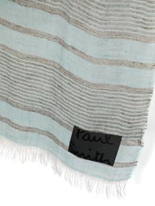 Paul Smith striped linen scarf - Blauw