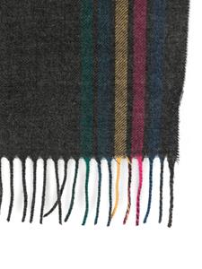 PS Paul Smith Sports Stripe fringed scarf - Grijs