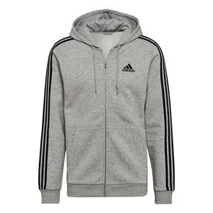 Adidas Hoodie Essentials Fleece 3-Stripes - Grijs/Zwart