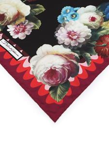 Dolce & Gabbana floral-print silk scarf - Zwart