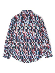 Missoni Kids Katoenen shirt met geometrische print - Blauw
