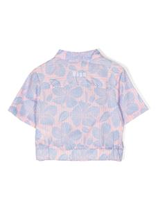 MSGM Kids Hawaiian floral-print cropped shirt - Roze