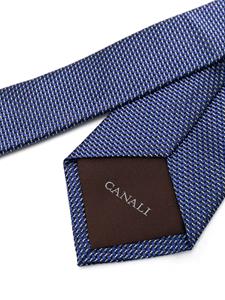 Canali Zijden stropdas met jacquard - Paars