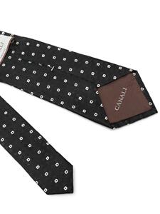 Canali Zijden stropdas met jacquard - Zwart