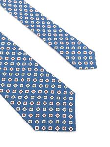 Canali Zijden stropdas met jacquard - Blauw