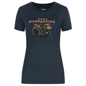 Super.Natural  Women's Bikepacking Tee - Merinoshirt, blauw