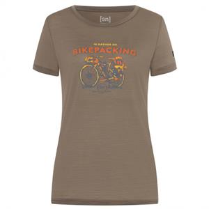 Super.Natural  Women's Bikepacking Tee - Merinoshirt, bruin