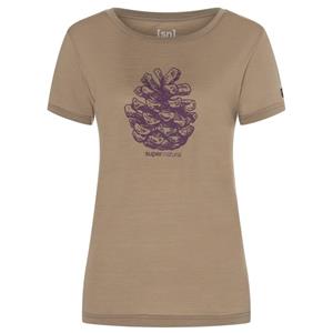 Super.Natural  Women's Pine Cone Tee - Merinoshirt, beige