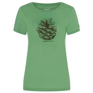 Super.Natural  Women's Pine Cone Tee - Merinoshirt, groen