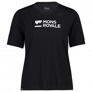 Mons Royale  Women's Icon Relaxed Tee - Merinoshirt, zwart