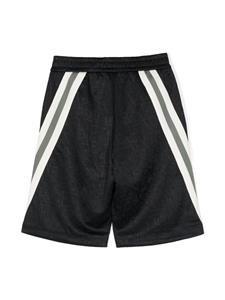 Emporio Armani Kids logo-jacquard side-stripe shorts - Zwart
