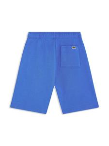 Lacoste crocodile-embroidered organic cotton shorts - Blauw