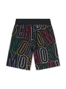 Moschino Kids Katoenen shorts met logoprint - Zwart