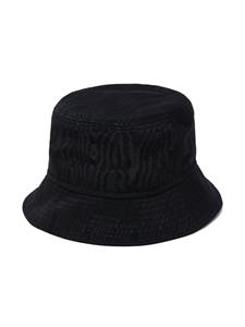 Marine Serre logo-embroidered cotton bucket hat - Zwart