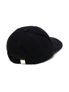 We11done distressed cotton baseball cap - Zwart