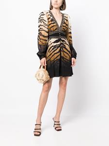 Camilla Mini-jurk met tijgerprint - Zwart