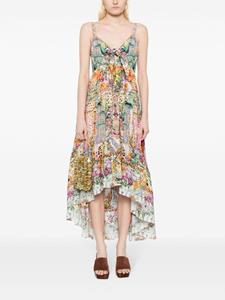 Camilla Midi-jurk met bloemenprint - Beige
