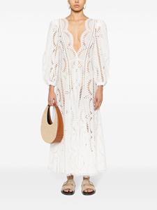 Charo Ruiz Ibiza Tuniek met broderie anglaise - Wit