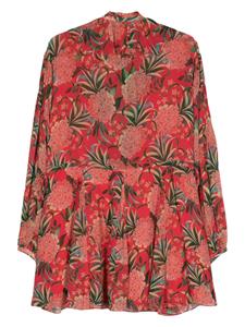 FARM Rio Pineapple Bloom mini-jurk met ruche - Rood