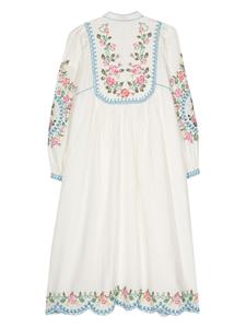 FARM Rio Midi-jurk met borduurwerk - Wit