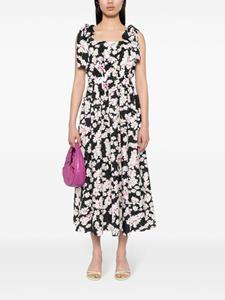 MSGM Midi-jurk met bloemenprint - Zwart