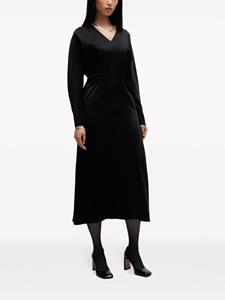 BOSS Midi-jurk met V-hals - Zwart