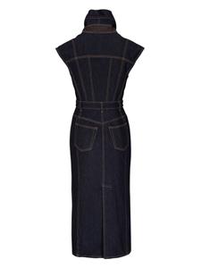 Alexander McQueen Midi-jurk met hoge hals - Zwart