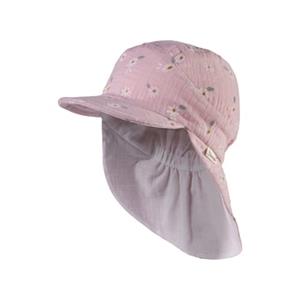 Sterntaler Peaked cap met nekbescherming madeliefjes fluweelroze