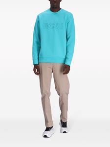 BOSS Sweater met logoprint - Blauw