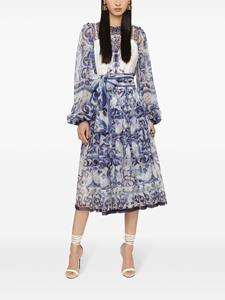 Dolce & Gabbana Zijden midi-jurk - Blauw